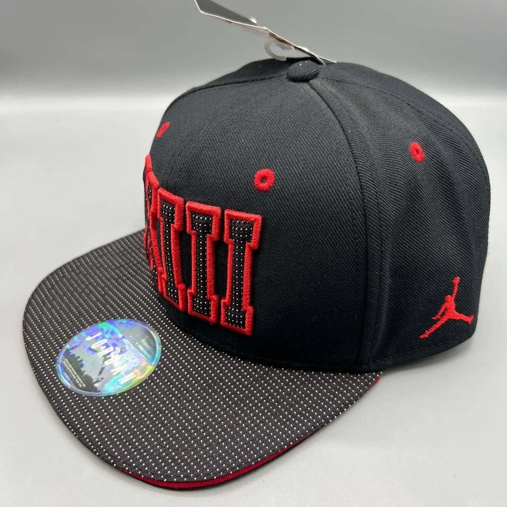 Air Jordan 13 XIII Bred Hat Men Black Embroidered Jumpman Snap Back Cap New‎